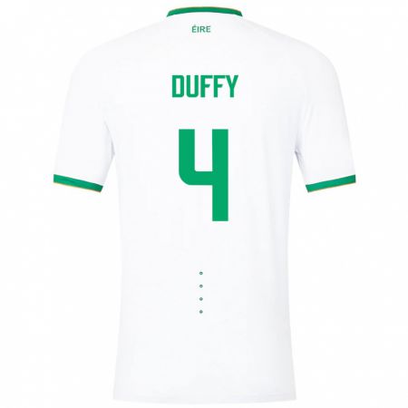 Kandiny Naisten Irlanti Shane Duffy #4 Valkoinen Vieraspaita 24-26 Lyhythihainen Paita T-Paita