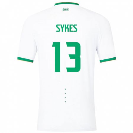 Kandiny Naisten Irlanti Mark Sykes #13 Valkoinen Vieraspaita 24-26 Lyhythihainen Paita T-Paita