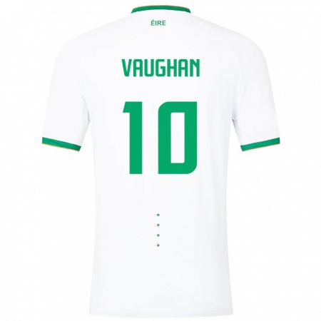 Kandiny Naisten Irlanti Harry Vaughan #10 Valkoinen Vieraspaita 24-26 Lyhythihainen Paita T-Paita