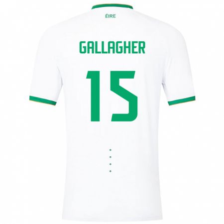 Kandiny Naisten Irlanti Oisín Gallagher #15 Valkoinen Vieraspaita 24-26 Lyhythihainen Paita T-Paita