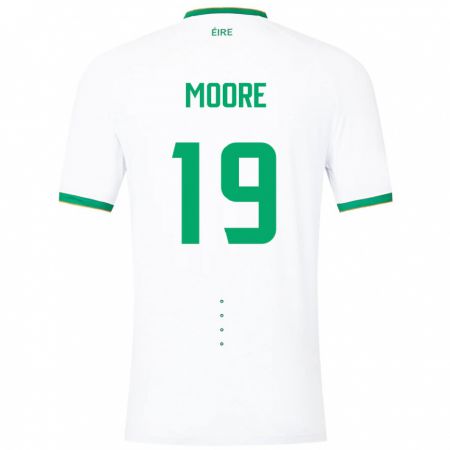 Kandiny Naisten Irlanti Sean Moore #19 Valkoinen Vieraspaita 24-26 Lyhythihainen Paita T-Paita