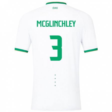 Kandiny Naisten Irlanti Harry Mcglinchley #3 Valkoinen Vieraspaita 24-26 Lyhythihainen Paita T-Paita