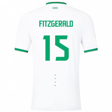 Kandiny Naisten Irlanti Kyle Fitzgerald #15 Valkoinen Vieraspaita 24-26 Lyhythihainen Paita T-Paita