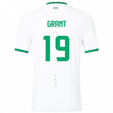 Kandiny Naisten Irlanti Ciara Grant #19 Valkoinen Vieraspaita 24-26 Lyhythihainen Paita T-Paita