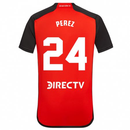 Kandiny Lapset Enzo Pérez #24 Punainen Vieraspaita 2023/24 Lyhythihainen Paita T-Paita