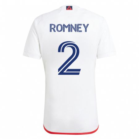 Kandiny Lapset Dave Romney #2 Valkoinen Punainen Vieraspaita 2023/24 Lyhythihainen Paita T-Paita