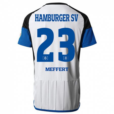 Kandiny Miesten Jonas Meffert #23 Valkoinen Kotipaita 2023/24 Lyhythihainen Paita T-Paita