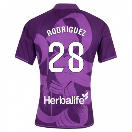 Kandiny Miesten Yago Rodríguez #28 Violetti Vieraspaita 2023/24 Lyhythihainen Paita T-Paita