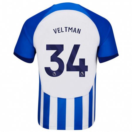 Kandiny Lapset Joël Veltman #34 Sininen Kotipaita 2023/24 Lyhythihainen Paita T-Paita