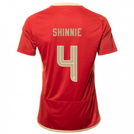 Kandiny Lapset Graeme Shinnie #4 Punainen Kotipaita 2023/24 Lyhythihainen Paita T-Paita