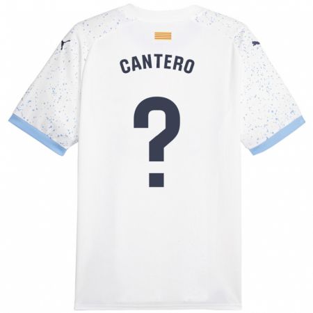 Kandiny Lapset Adrian Cantero #0 Valkoinen Vieraspaita 2023/24 Lyhythihainen Paita T-Paita