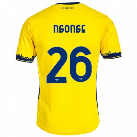 Kandiny Miesten Cyril Ngonge #26 Keltainen Vieraspaita 2023/24 Lyhythihainen Paita T-Paita