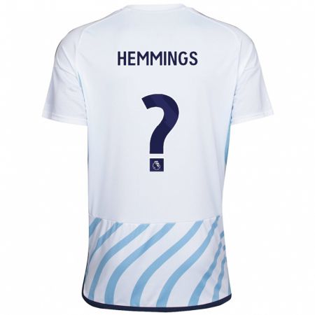 Kandiny Miesten George Hemmings #0 Valkoinen Sininen Vieraspaita 2023/24 Lyhythihainen Paita T-Paita