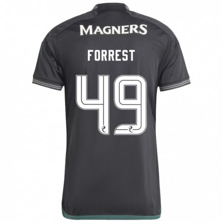 Kandiny Miesten James Forrest #49 Musta Vieraspaita 2023/24 Lyhythihainen Paita T-Paita