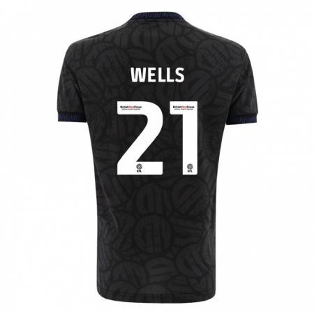 Kandiny Miesten Nahki Wells #21 Musta Vieraspaita 2023/24 Lyhythihainen Paita T-Paita