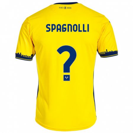 Kandiny Naisten Matteo Spagnolli #0 Keltainen Vieraspaita 2023/24 Lyhythihainen Paita T-Paita
