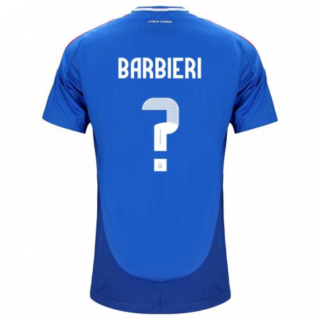 Kandiny Lapset Italia Tommaso Barbieri #0 Sininen Kotipaita 24-26 Lyhythihainen Paita T-Paita