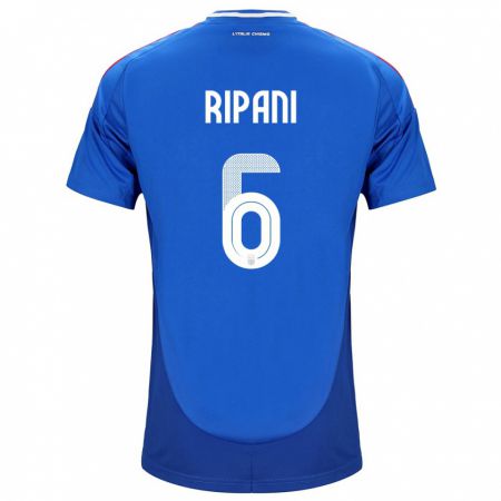 Kandiny Lapset Italia Diego Ripani #6 Sininen Kotipaita 24-26 Lyhythihainen Paita T-Paita