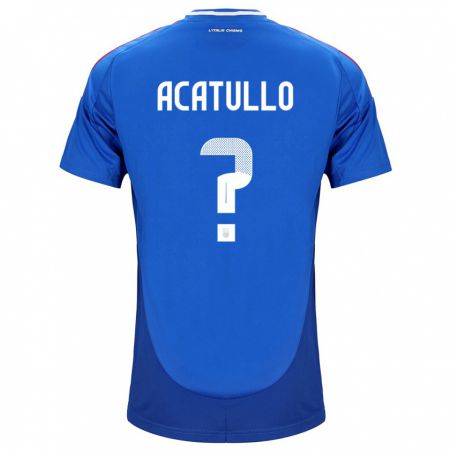 Kandiny Lapset Italia Cristian Acatullo #0 Sininen Kotipaita 24-26 Lyhythihainen Paita T-Paita