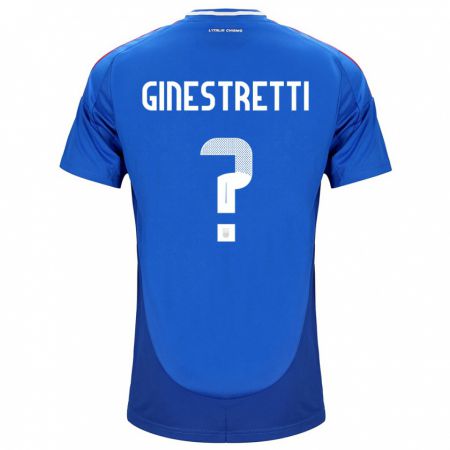 Kandiny Lapset Italia Davide Ginestretti #0 Sininen Kotipaita 24-26 Lyhythihainen Paita T-Paita