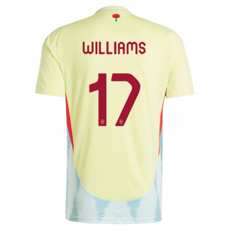 Kandiny Lapset Espanja Nico Williams #17 Keltainen Vieraspaita 24-26 Lyhythihainen Paita T-Paita