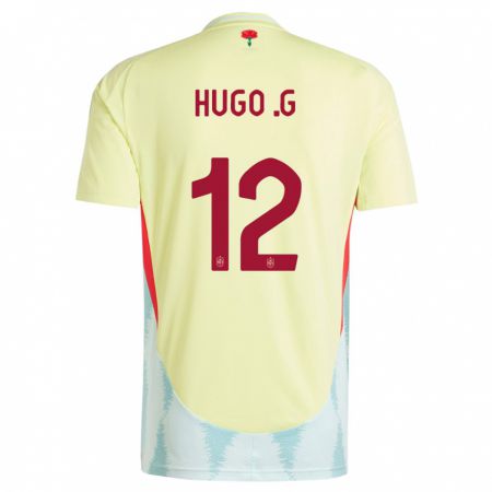 Kandiny Lapset Espanja Hugo Guillamon #12 Keltainen Vieraspaita 24-26 Lyhythihainen Paita T-Paita