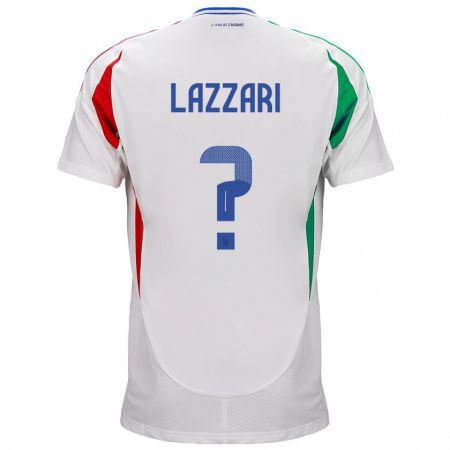 Kandiny Lapset Italia Manuel Lazzari #0 Valkoinen Vieraspaita 24-26 Lyhythihainen Paita T-Paita