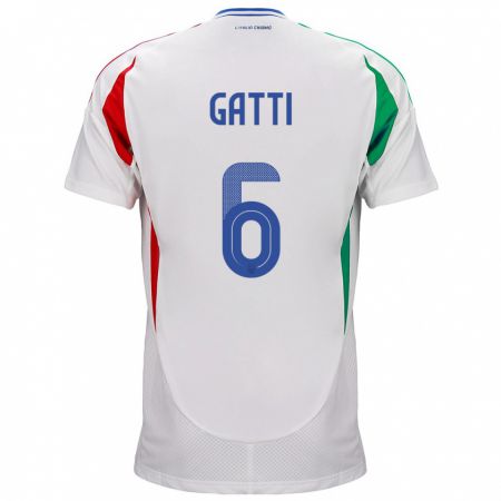 Kandiny Lapset Italia Federico Gatti #6 Valkoinen Vieraspaita 24-26 Lyhythihainen Paita T-Paita