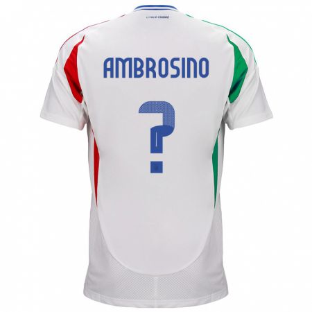 Kandiny Lapset Italia Giuseppe Ambrosino #0 Valkoinen Vieraspaita 24-26 Lyhythihainen Paita T-Paita