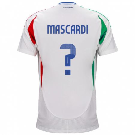 Kandiny Lapset Italia Diego Mascardi #0 Valkoinen Vieraspaita 24-26 Lyhythihainen Paita T-Paita