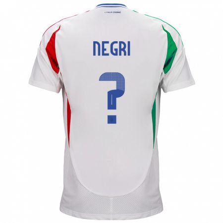 Kandiny Lapset Italia Simone Negri #0 Valkoinen Vieraspaita 24-26 Lyhythihainen Paita T-Paita