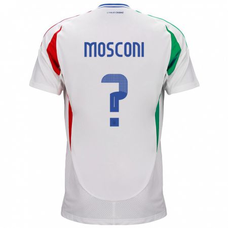 Kandiny Lapset Italia Mattia Mosconi #0 Valkoinen Vieraspaita 24-26 Lyhythihainen Paita T-Paita