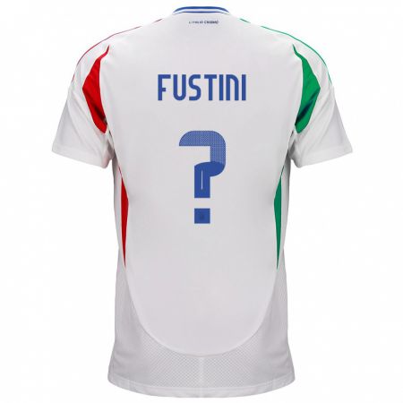 Kandiny Lapset Italia Kevin Fustini #0 Valkoinen Vieraspaita 24-26 Lyhythihainen Paita T-Paita