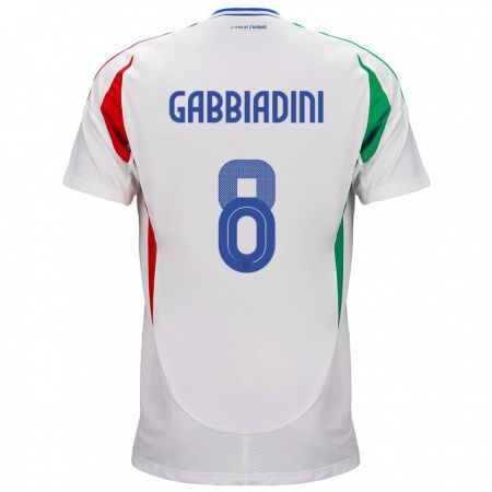 Kandiny Lapset Italia Melania Gabbiadini #8 Valkoinen Vieraspaita 24-26 Lyhythihainen Paita T-Paita