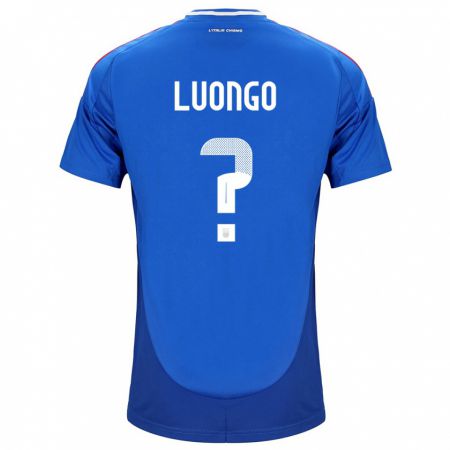 Kandiny Miesten Italia Andrea Luongo #0 Sininen Kotipaita 24-26 Lyhythihainen Paita T-Paita