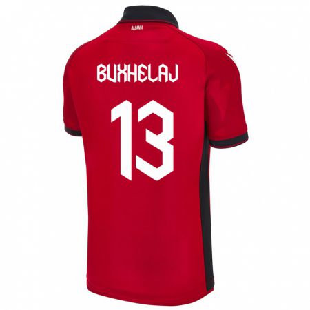 Kandiny Miesten Albania Paulo Buxhelaj #13 Punainen Kotipaita 24-26 Lyhythihainen Paita T-Paita