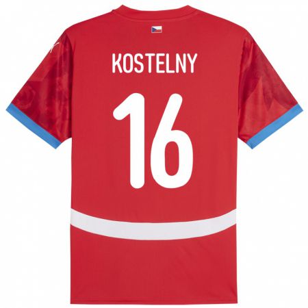 Kandiny Miesten Tšekki Krystof Kostelny #16 Punainen Kotipaita 24-26 Lyhythihainen Paita T-Paita