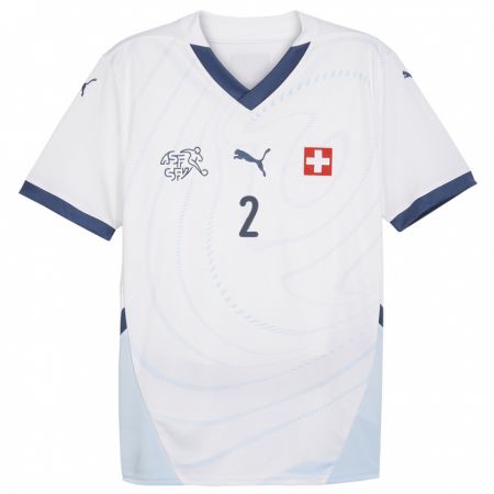 Kandiny Miesten Sveitsi Philip Naf #2 Valkoinen Vieraspaita 24-26 Lyhythihainen Paita T-Paita