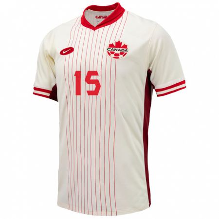 Kandiny Miesten Kanada Keesean Ferdinand #15 Valkoinen Vieraspaita 24-26 Lyhythihainen Paita T-Paita