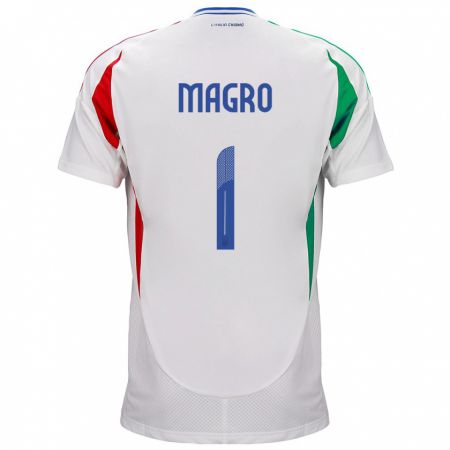 Kandiny Miesten Italia Federico Magro #1 Valkoinen Vieraspaita 24-26 Lyhythihainen Paita T-Paita