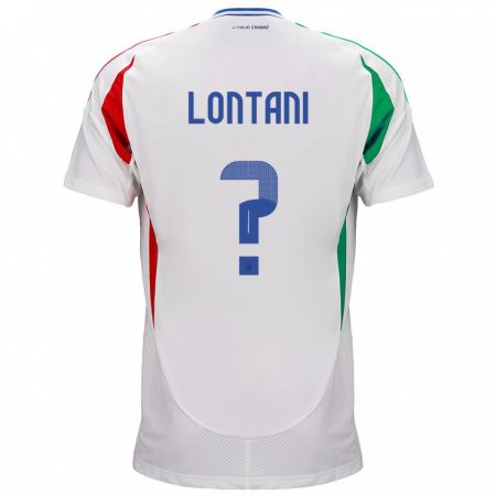 Kandiny Miesten Italia Simone Lontani #0 Valkoinen Vieraspaita 24-26 Lyhythihainen Paita T-Paita