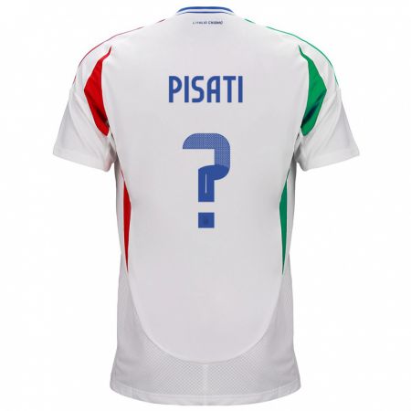 Kandiny Miesten Italia Samuele Pisati #0 Valkoinen Vieraspaita 24-26 Lyhythihainen Paita T-Paita