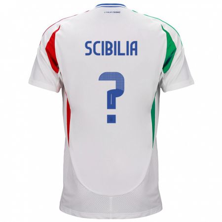 Kandiny Miesten Italia Dylan Scibilia #0 Valkoinen Vieraspaita 24-26 Lyhythihainen Paita T-Paita
