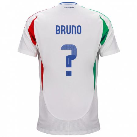 Kandiny Miesten Italia Giovanni Bruno #0 Valkoinen Vieraspaita 24-26 Lyhythihainen Paita T-Paita