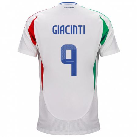 Kandiny Miesten Italia Valentina Giacinti #9 Valkoinen Vieraspaita 24-26 Lyhythihainen Paita T-Paita