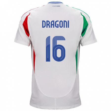 Kandiny Miesten Italia Giulia Dragoni #16 Valkoinen Vieraspaita 24-26 Lyhythihainen Paita T-Paita