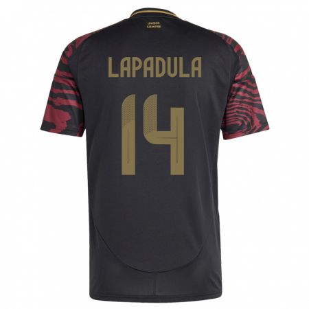 Kandiny Miesten Peru Gianluca Lapadula #14 Musta Vieraspaita 24-26 Lyhythihainen Paita T-Paita