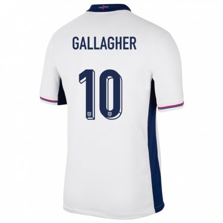 Kandiny Naisten Englanti Conor Gallagher #16 Valkoinen Kotipaita 24-26 Lyhythihainen Paita T-Paita