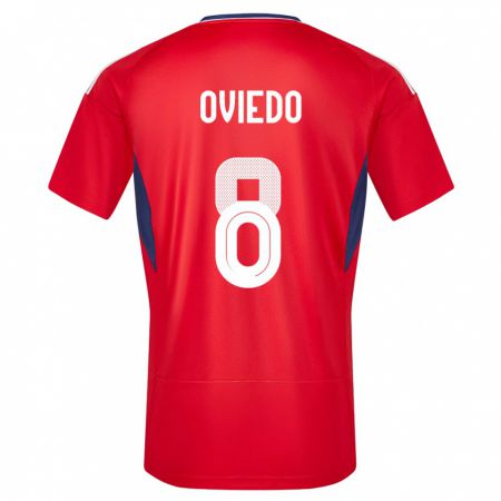 Kandiny Naisten Costa Rica Bryan Oviedo #8 Punainen Kotipaita 24-26 Lyhythihainen Paita T-Paita