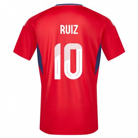 Kandiny Naisten Costa Rica Bryan Ruiz #10 Punainen Kotipaita 24-26 Lyhythihainen Paita T-Paita